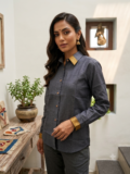 Ash Grey Handloom Mangalagiri Shirt
