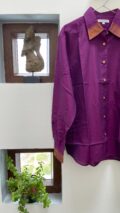 Deep purple Handloom Mangalagiri Shirt