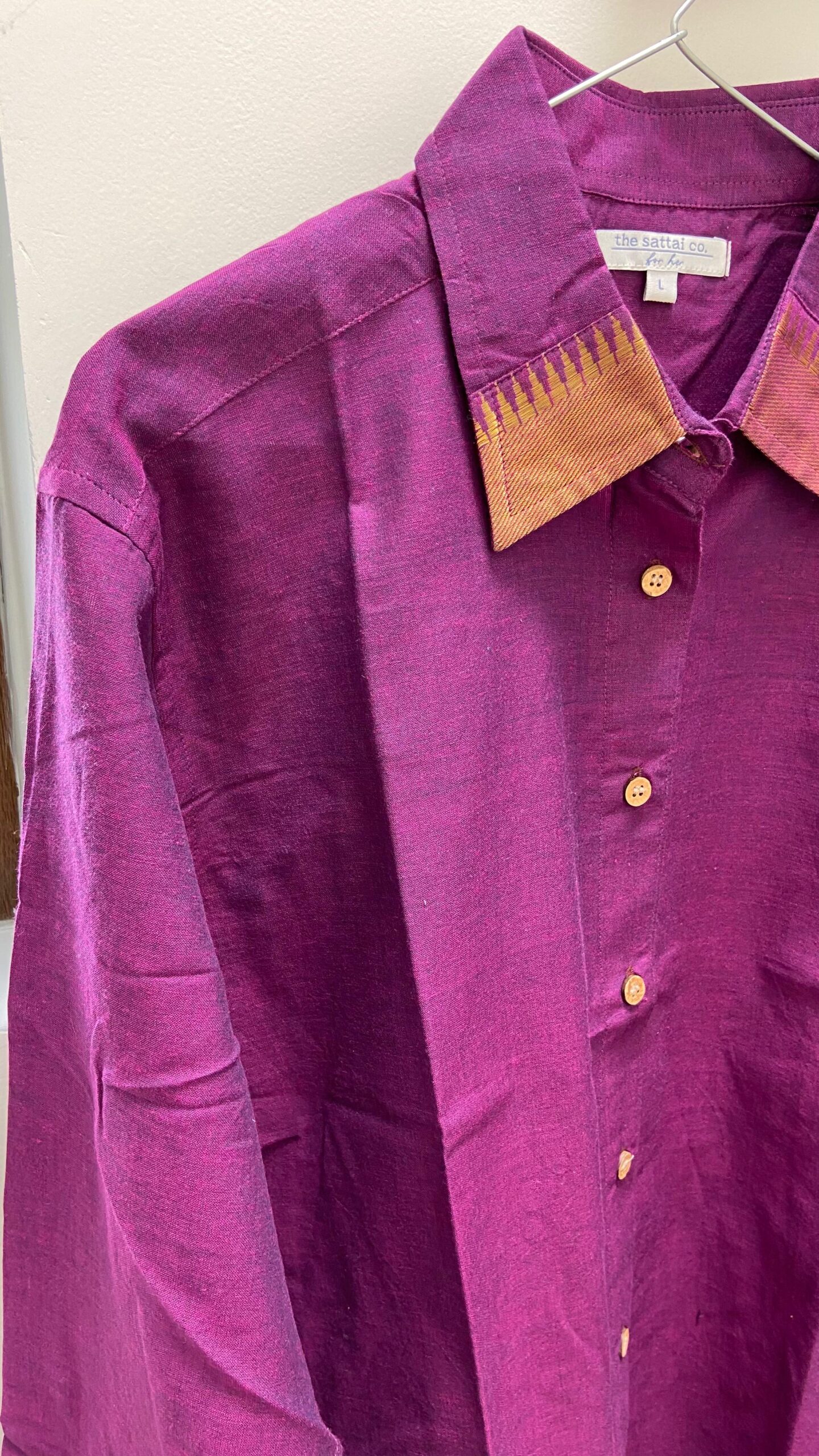 Deep purple Handloom Mangalagiri Shirt-3 Deep purple Handloom Mangalagiri Shirt