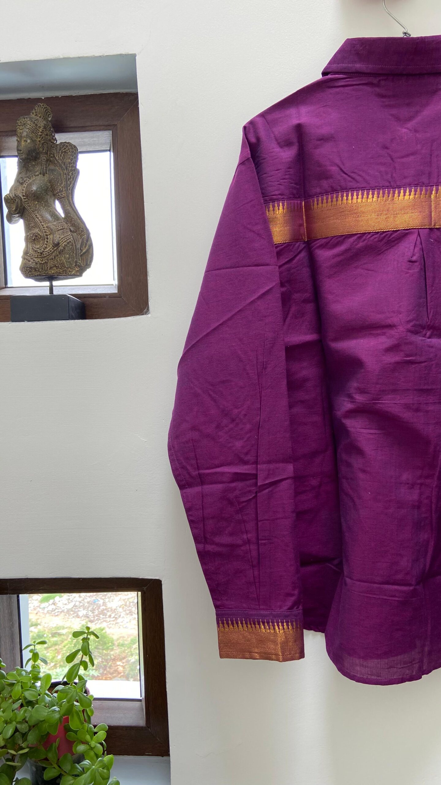 Deep purple Handloom Mangalagiri Shirt Deep purple Handloom Mangalagiri Shirt