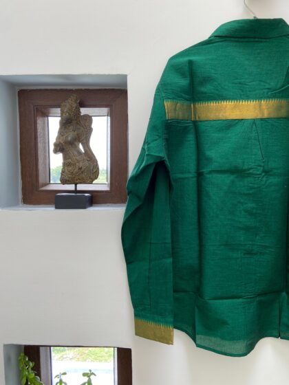 Emerald Green Handloom Mangalagiri Shirt